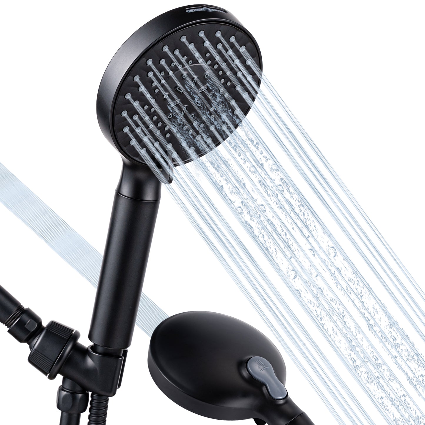 VXV Filtered Shower Head, 9 Modes High Pressure Shower Head with Handheld, with 71" Shower Hose & Adjustable Bracket Filter Shower Head, Remove Chlorine & Hard Water, Matte Black