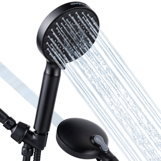 VXV Filtered Shower Head, 9 Modes High Pressure Shower Head with Handheld, with 71" Shower Hose & Adjustable Bracket Filter Shower Head, Remove Chlorine & Hard Water, Matte Black