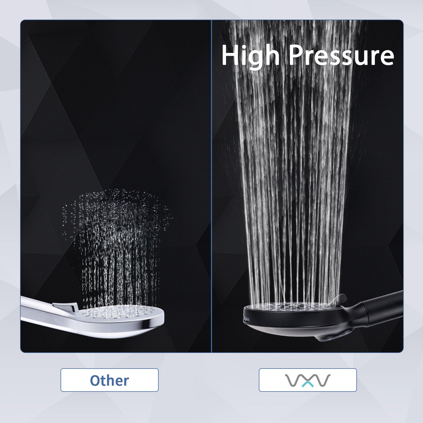 VXV Filtered Shower Head, 9 Modes High Pressure Shower Head with Handheld, with 71" Shower Hose & Adjustable Bracket Filter Shower Head, Remove Chlorine & Hard Water, Matte Black