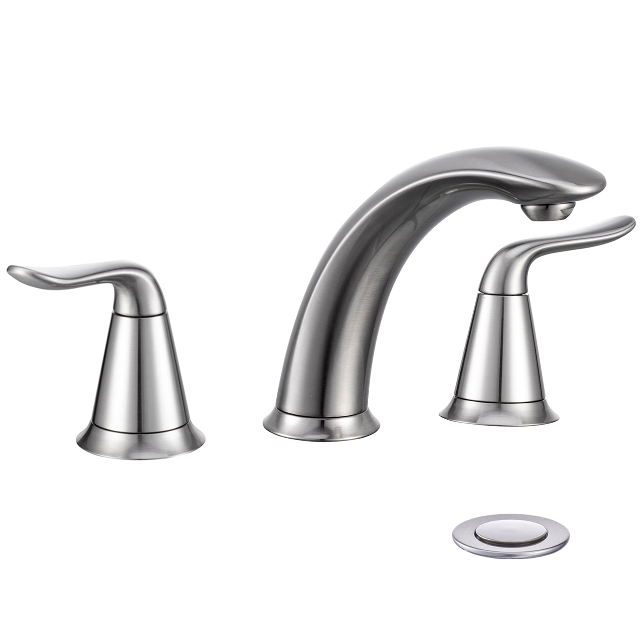 VXV Black Bathroom Faucet 3 Hole, 8 inch Widespread Bathroom Sink Faucet, with Pop Up Drain, 2 Handle Modern Style Vessel Basin Faucet