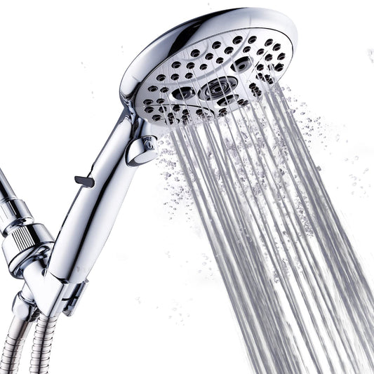 VXV Bathroom Handheld Shower Head with on off Switch, 6 Spray Setting Removable Hand Held Showerheads